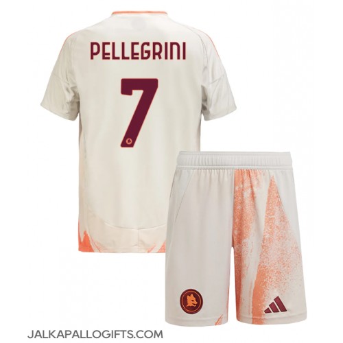 AS Roma Lorenzo Pellegrini #7 Vieras Peliasu Lasten 2024-25 Lyhythihainen (+ Lyhyet housut)